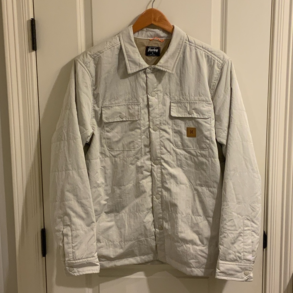 Hurley Men's Light Sand Quilted Shirt Jacket